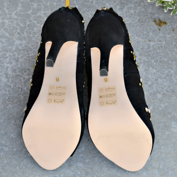 Bebe High Heel Peep Toe Booties with Studs - Picture 7 of 8